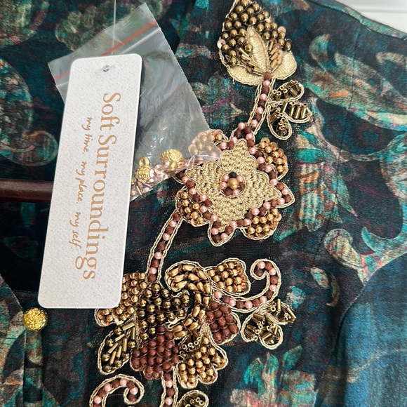 Soft Surroundings tunic Sequin and golden button Starry Night 6/8. NWTS. - Picture 5 of 13